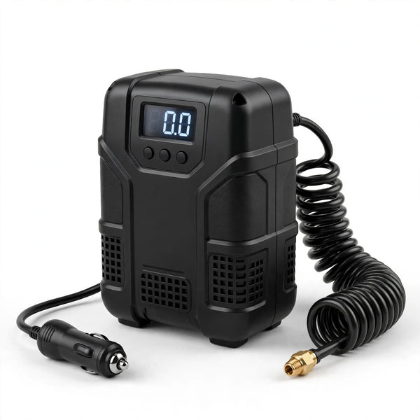 Portable air compressor and tyre inflator